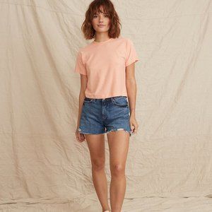 Marine Layer Lydia Crop Tee In Papaya Punch Summer Top